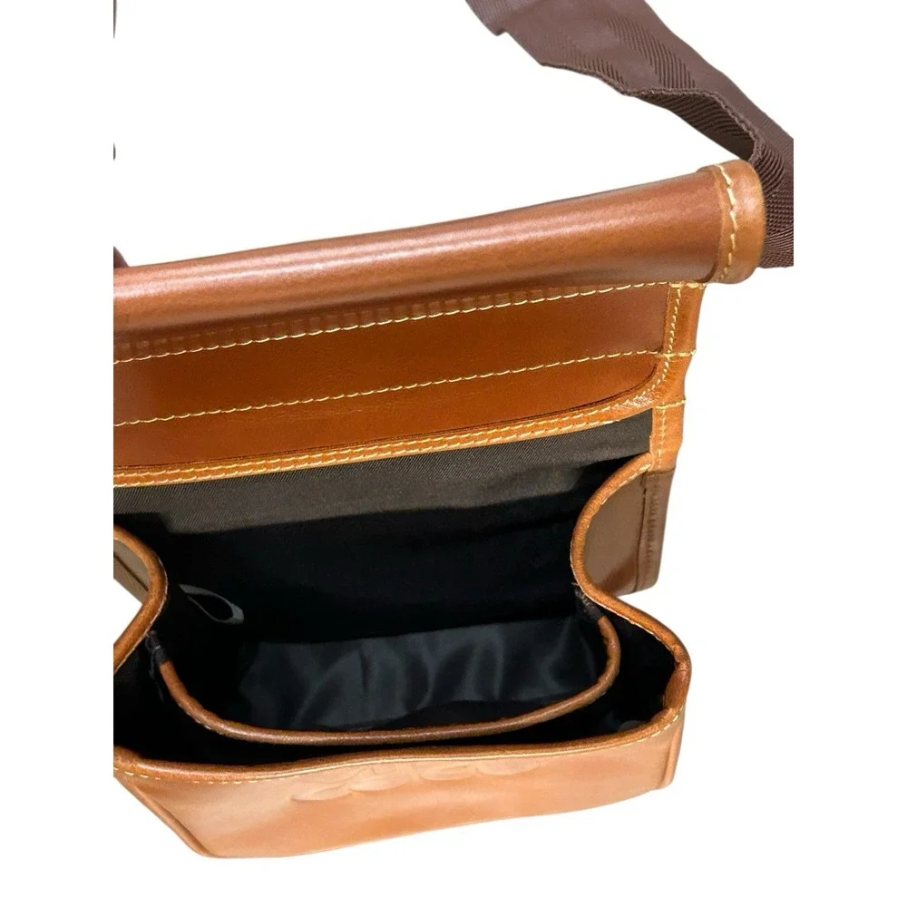 Canyon Leather Buffalo Shell Bag Crossbody NWT Brown Vita Coco Logo Sling‎